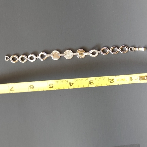 La Vita Amore Rhodium Plated Rhinestone Bracelet - Picture 3 of 7